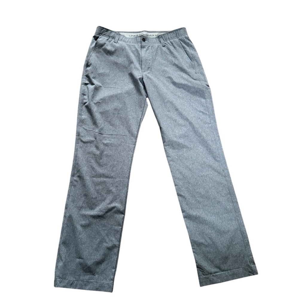 Under Armour Mens Gray Performance Flat Front Golf Dress Pants Size 34x32